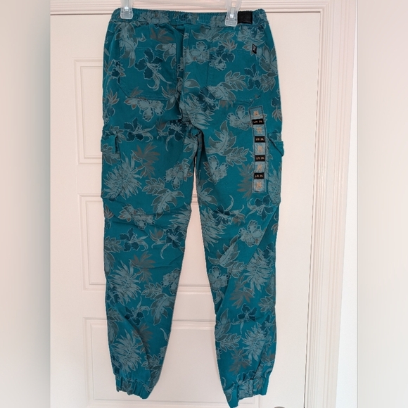Amnesia teal cargo joggers NWT Size large - Picture 2 of 5